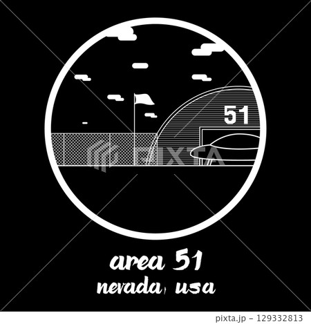 Circle Icon Area 51. vector illustration 129332813