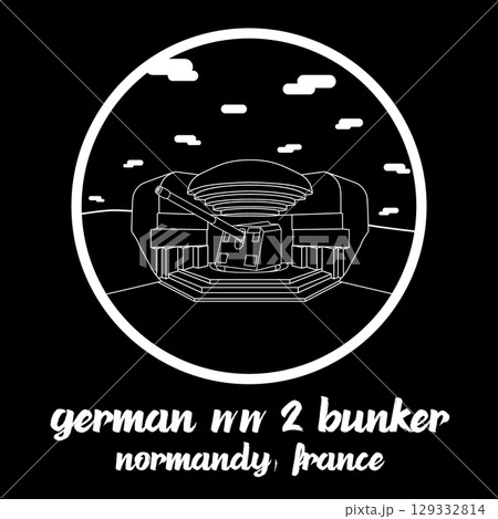 Circle Icon German WW 2 Bunker. vector illustration Circle Icon German WW 2 Bunker. vector illustration 129332814