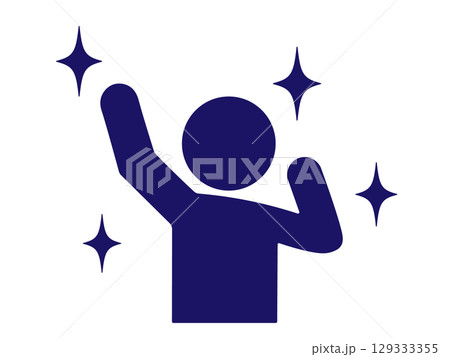 喜ぶ人のシルエットアイコン 喜ぶ人のシルエットアイコン 129333355
