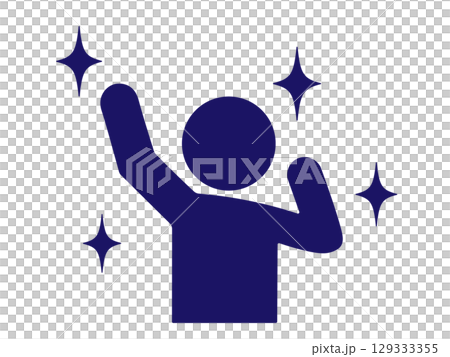 喜ぶ人のシルエットアイコン 喜ぶ人のシルエットアイコン 129333355