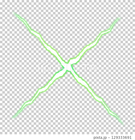 交叉綠色閃電效果(透明背景) 交叉綠色閃電效果(透明背景) 129333691