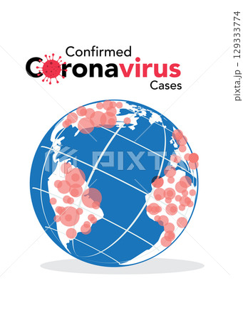 Corona virus Covid-19 map confirmed cases report worldwide globally. Vector flat illustration stock illustration. Corona virus Covid-19 map confirmed cases report worldwide globally. Vector flat illustration stock illustration. 129333774