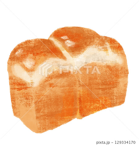 水彩で描いた角食パン 水彩で描いた角食パン 129334170