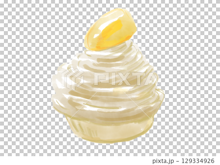 手繪水彩插圖白朗峰與美味的栗子 手繪水彩插圖白朗峰與美味的栗子 129334926