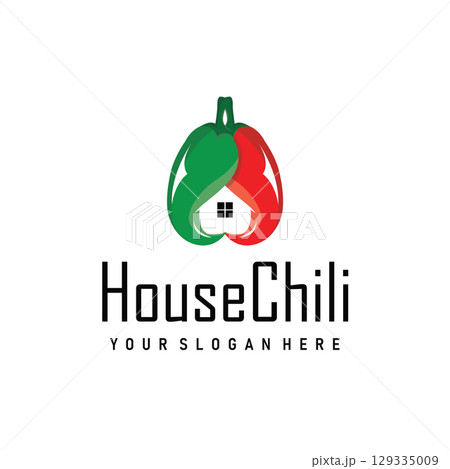 chili logo design illustration template garden plant results as food ingredients hot chili 129335009