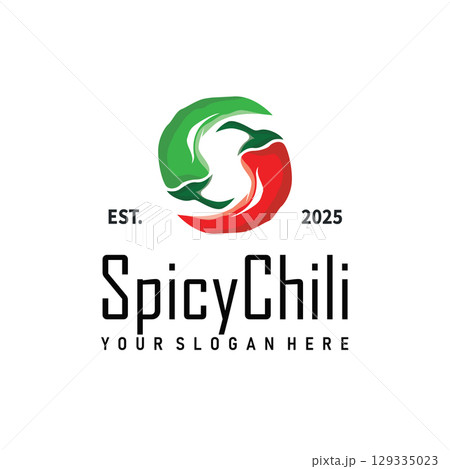 chili logo design illustration template garden plant results as food ingredients hot chili 129335023