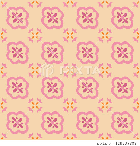 Pastel Retro Flower Seamless Pattern Pastel Retro Flower Seamless Pattern 129335888