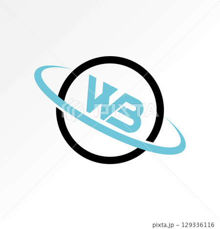 Logo design graphic concept creative premium vector stock image top sell initial WB connected font circle ellipse cut swoosh monogram business brand 129336116