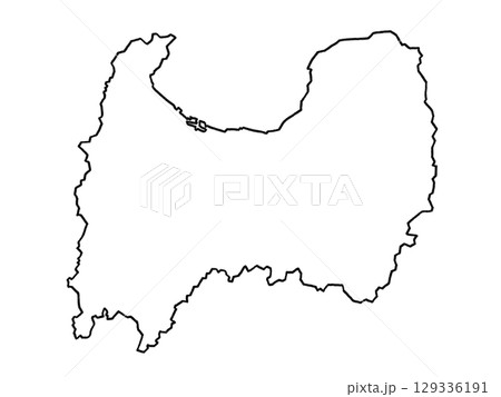 富山県の地図(白地図) 富山県の地図(白地図) 129336191