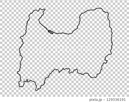 富山県の地図(白地図) 富山県の地図(白地図) 129336191