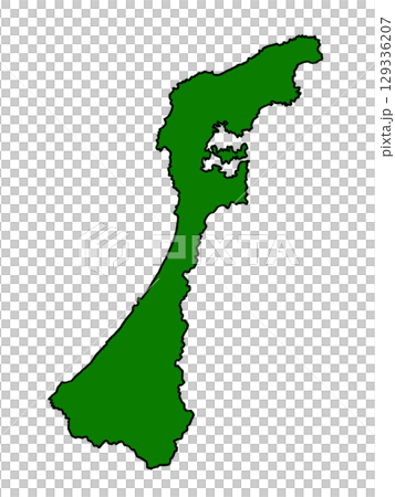 石川縣地圖(綠色邊框) 石川縣地圖(綠色邊框) 129336207