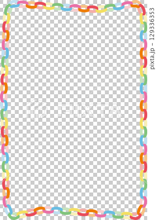 彩色紙花環框架插圖 | 花環，紙鏈，花環，色彩鮮豔，裝飾，派對 129336353