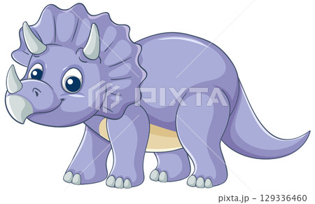 Cute Cartoon Triceratops Vector Illustration Cute Cartoon Triceratops Vector Illustration 129336460