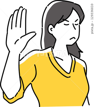 強く拒否する女性 129336810