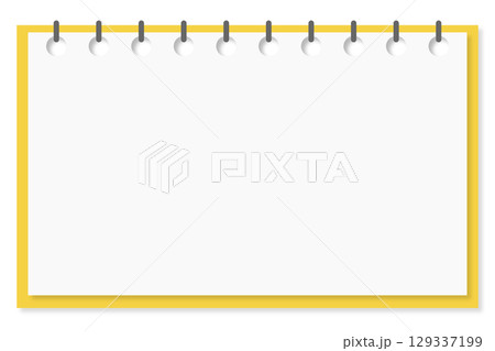 黄色い枠と黒いリングの横向きスケッチブック 129337199