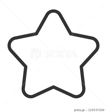 黒いアウトラインで描かれたシンプルな星形アイコン 129337200