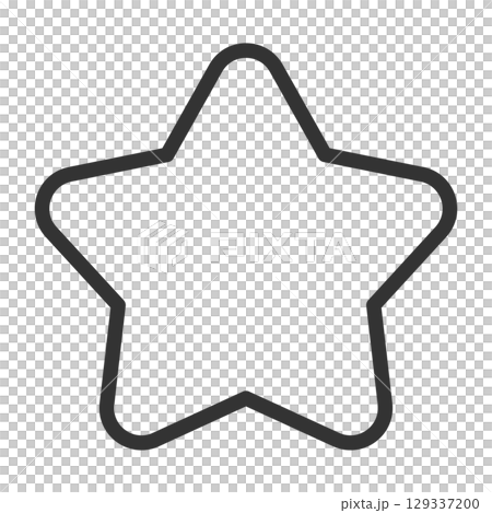 黒いアウトラインで描かれたシンプルな星形アイコン 129337200