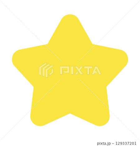 シンプルでカラフルな黄色い星形アイコン 129337201