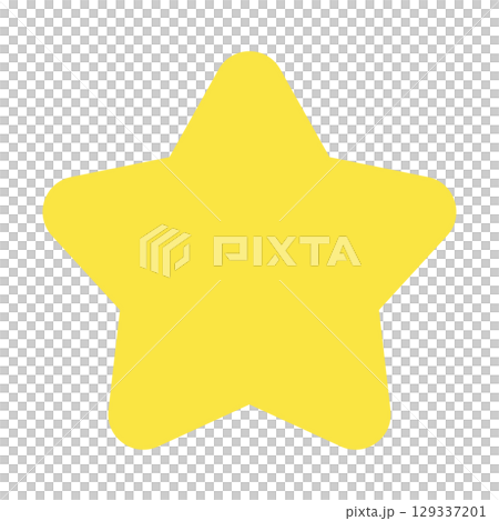 シンプルでカラフルな黄色い星形アイコン 129337201