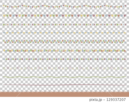 A set of cute muted colored lines, borders, and underlines perfect for autumn 129337207