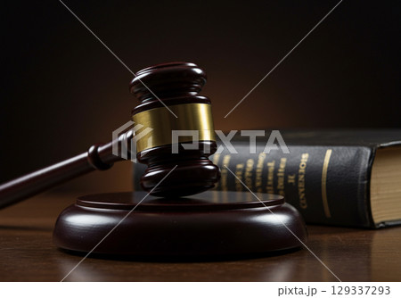 Judges Gavel on Law Book, Justice Concept 129337293