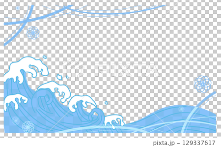 藍色波浪圖 藍色波浪圖 129337617
