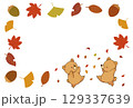 落ち葉とくま(背景透過) 129337639