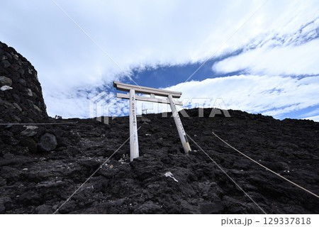 富士山、登山、富士宮ルート、静岡県 富士山、登山、富士宮ルート、静岡県 129337818