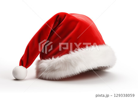 Santa hat. Santa Claus hat isolated on white background. New Year 129338059