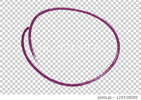 Purple pencil highlight circle mark isolated on transparent background 129338088