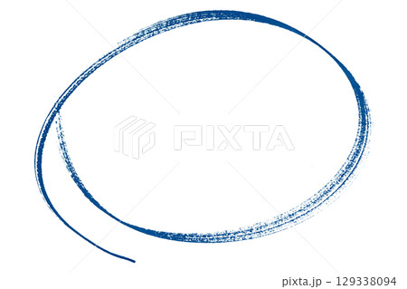 Blue pencil highlight circle mark isolated on transparent background Blue pencil highlight circle mark isolated on transparent background 129338094