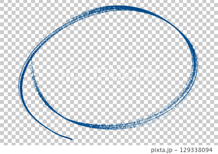 Blue pencil highlight circle mark isolated on transparent background Blue pencil highlight circle mark isolated on transparent background 129338094
