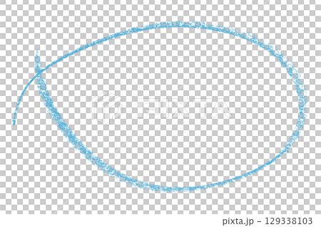 Light blue pencil highlight circle mark isolated on transparent background 129338103