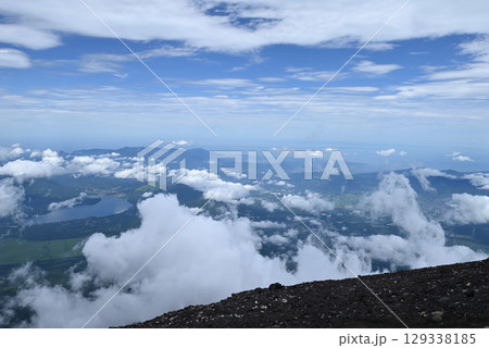 富士山、登山、富士宮ルート、静岡県 129338185