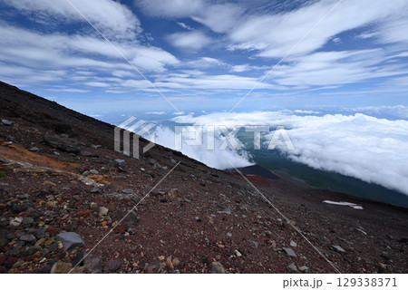 富士山、登山、富士宮ルート、静岡県 富士山、登山、富士宮ルート、静岡県 129338371