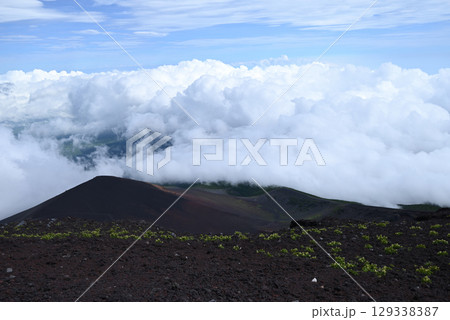 富士山、登山、富士宮ルート、静岡県 129338387