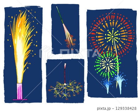 花火のイラストセット 129338428