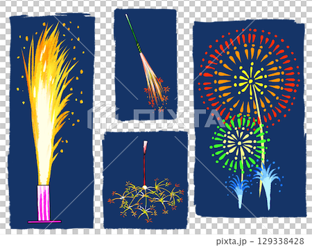 花火のイラストセット 129338428