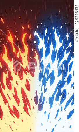 " 赤と青の戦いの炎のバックグラウンド "	 " 赤と青の戦いの炎のバックグラウンド "	 129338436