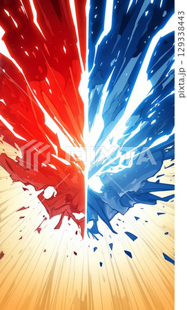 " 相対的な赤と青の雷のバックグラウンド "	 129338443