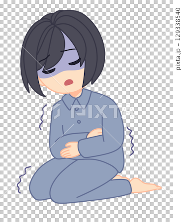 一位胃痛的女人的插圖 一位胃痛的女人的插圖 129338540