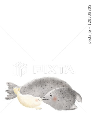 アザラシ親子 129338805