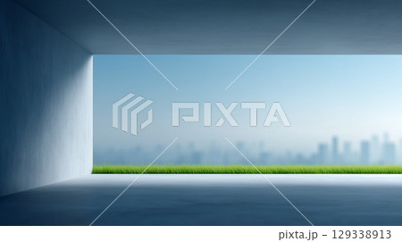 empty interior with city 129338913