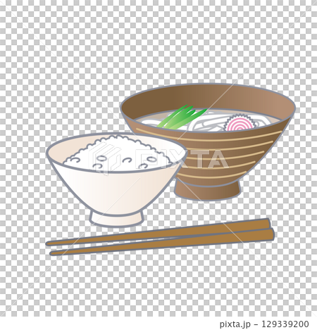米飯和烏龍麵插圖 米飯和烏龍麵插圖 129339200