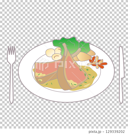 肉類菜餚插圖 肉類菜餚插圖 129339202