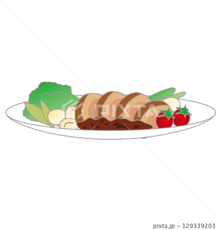 肉料理のイラスト 129339203