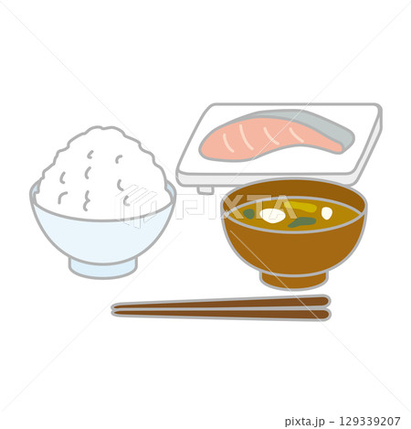 和食の朝食 イラスト 和食の朝食 イラスト 129339207
