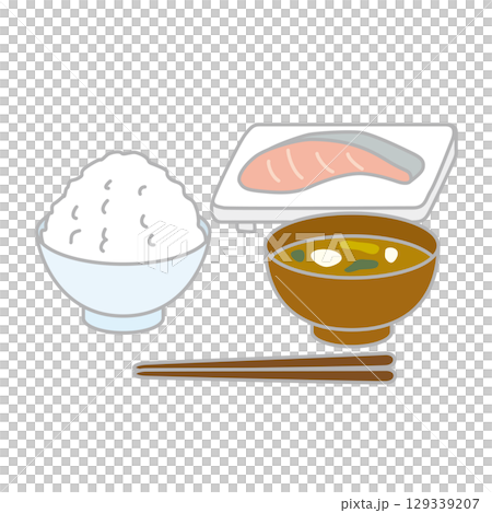 和食の朝食 イラスト 和食の朝食 イラスト 129339207