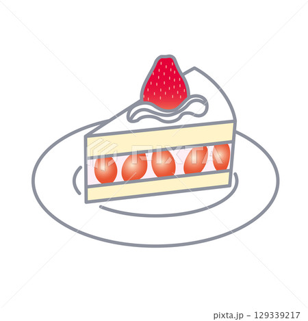 イチゴのショートケーキ イラスト イチゴのショートケーキ イラスト 129339217