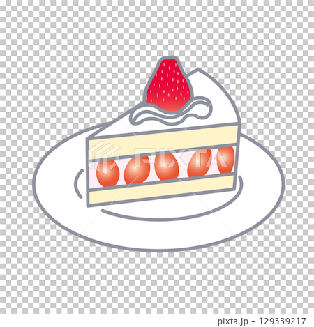 イチゴのショートケーキ イラスト イチゴのショートケーキ イラスト 129339217